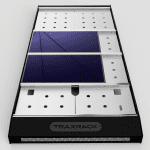 TraxRaxk PRO roof rack RENDER front view with cargo trays and solar panels
